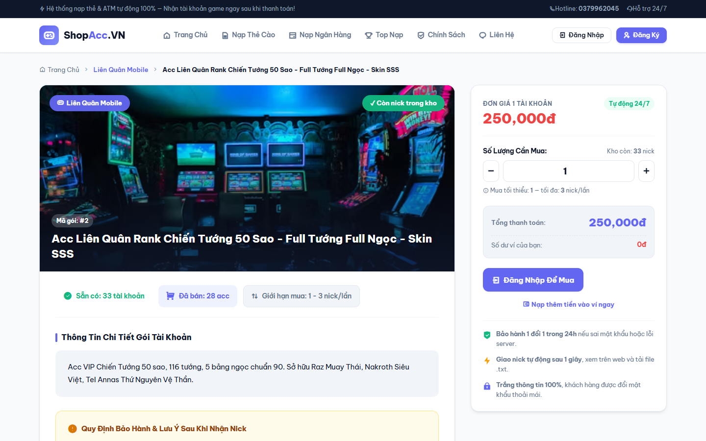 Code Website Bán Tài Khoản Game Full Chức Năng - PHP MySQL - Ảnh 2