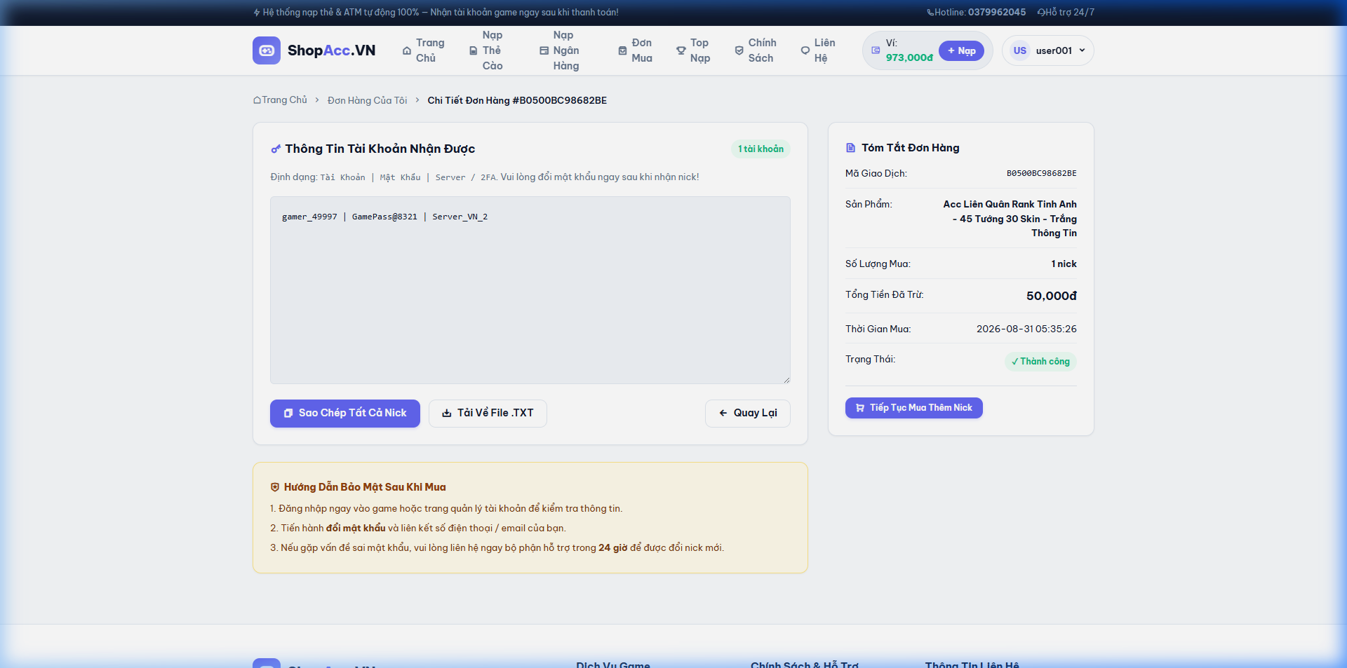 Code Website Bán Tài Khoản Game Full Chức Năng - PHP MySQL - Ảnh 4