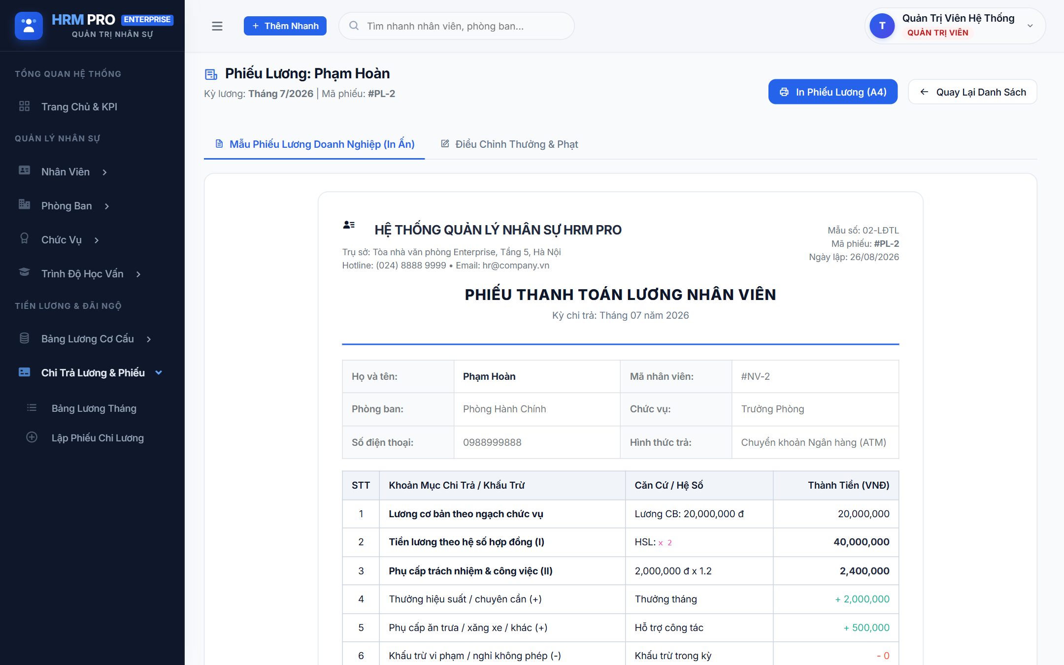 Source Code Quản Lý Nhân Sự PHP & MySQL - Có Báo Cáo Full - Ảnh 3