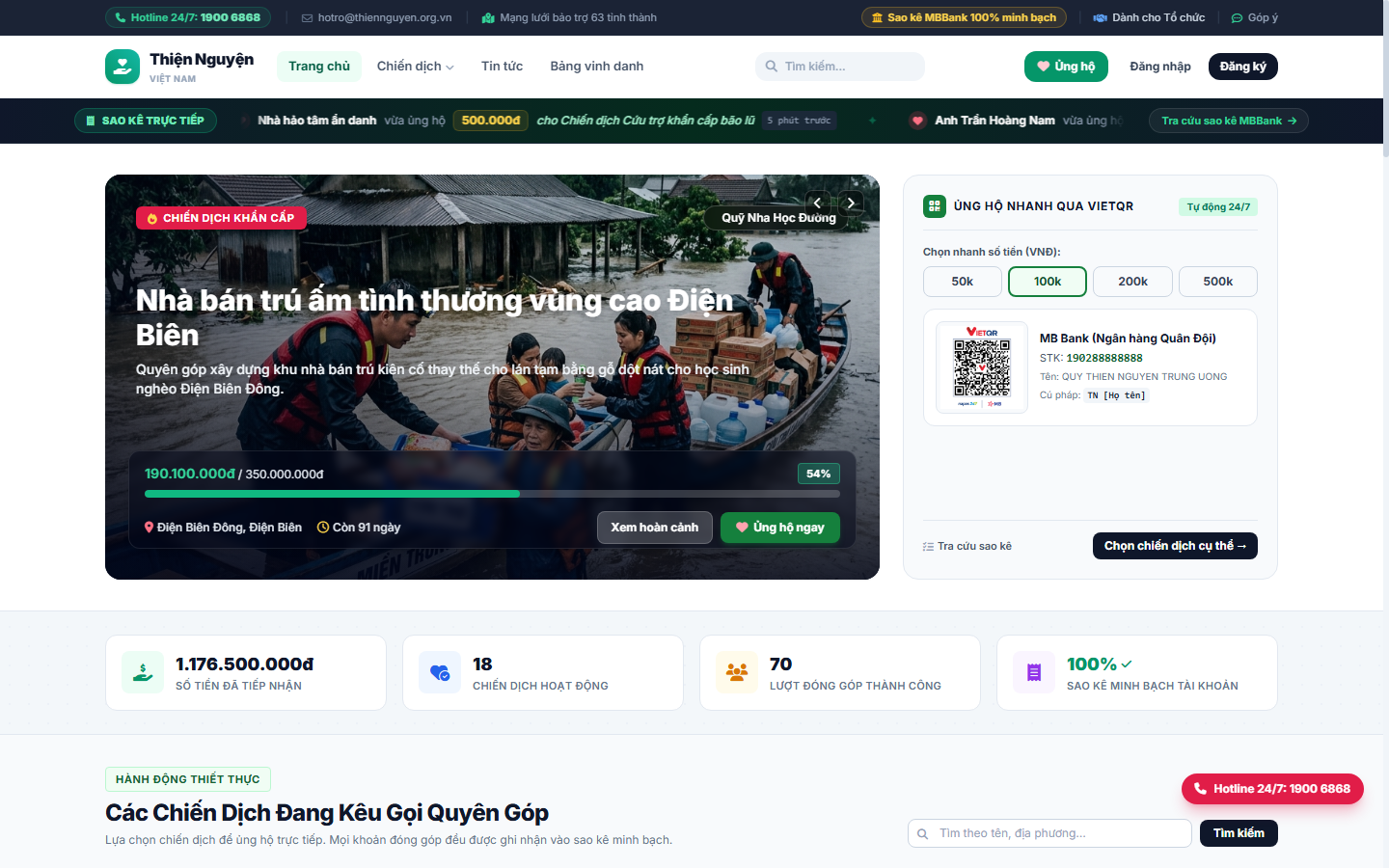Code Website Kêu Gọi Thiện Nguyện & Quản Lý Hoạt Động Thiện Nguyện - Laravel Full Báo Cáo